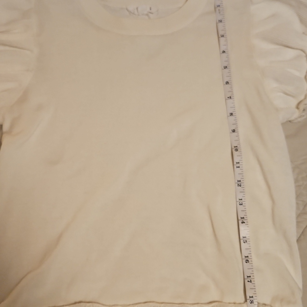 THML Cream Ruffle Sleeve Tee - Picture 9 of 10